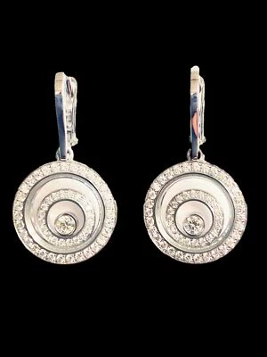 Pendientes Chopard Happy Spirit oro blanco 18kt diamantes Foto 1 de 3