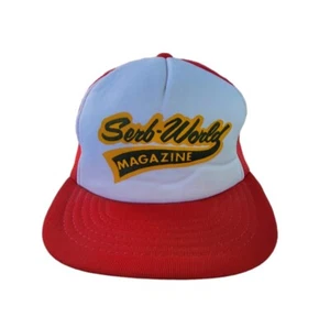 Vintage Snapback Trucker Hat "Serb-World Magazine" LOGO *PLEASE READ* - Picture 1 of 9