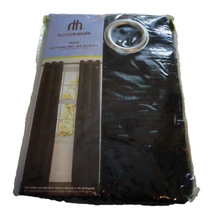 1 Black Grommet Panel 40" W x 84" L by Home Trends - Picture 1 of 4