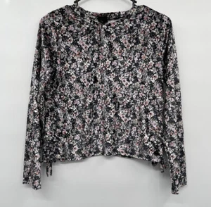 Art Class Girls Size XL(14/16) Velour Long Sleeve Multicolor Floral Crop Top - Picture 1 of 6