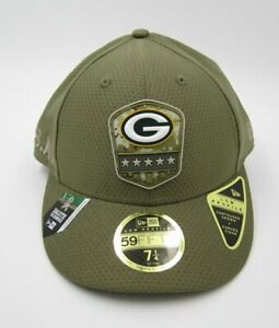 New W/ Tag Green Bay Packers 59Fifity New Era Salute to Service Hat Sz 7 1/4