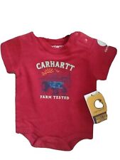 CARHARTT Infant Boys 9M Tractor Tested One Piece Short Sleeve Shirt BodySuit 