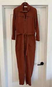 Women’s Lucky Brand Tie Front Boiler Jumpsuit in Rust Size S - Bild 1 von 7