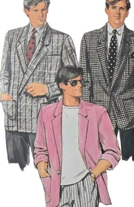 1980s Blazer Jacket Oversize Double Breasted Sewing Pattern  Butterick 4135 - Picture 1 of 3