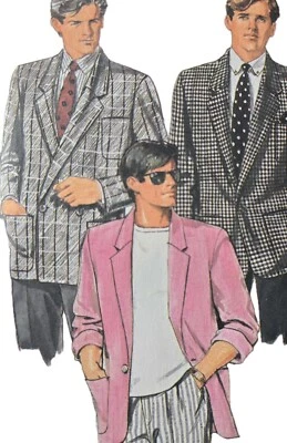 1980s Blazer Jacket Oversize Double Breasted Sewing Pattern  Butterick 4135 - Image 1 of 3