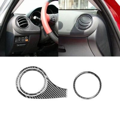 Cubierta de salida de ventilación de aire para tablero de instrumentos de fibra de carbono para Mazda RX-8 2004-2008 2 piezas Foto 1 de 4