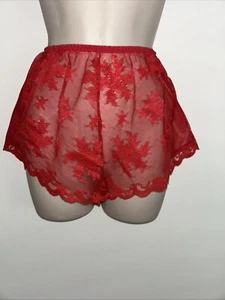 Vintage Red Lace Tap Panties-waist: 20” - 28” - Picture 1 of 6