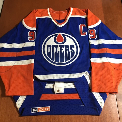 CCM Authentic Wayne Gretzky Edmonton Oilers Small Block Mesh NHL Jersey Blue 52 Cover