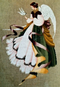Angel of Grace - Lavender & Lace - Vintage Cross Stitch Chart - Picture 1 of 5