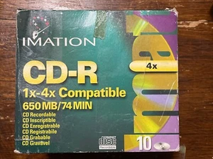 Imation CD-R 10 Pack w/ Jewel Cases 1x-4x 650 MB 74 Min Data Music Opened Box - Picture 1 of 8