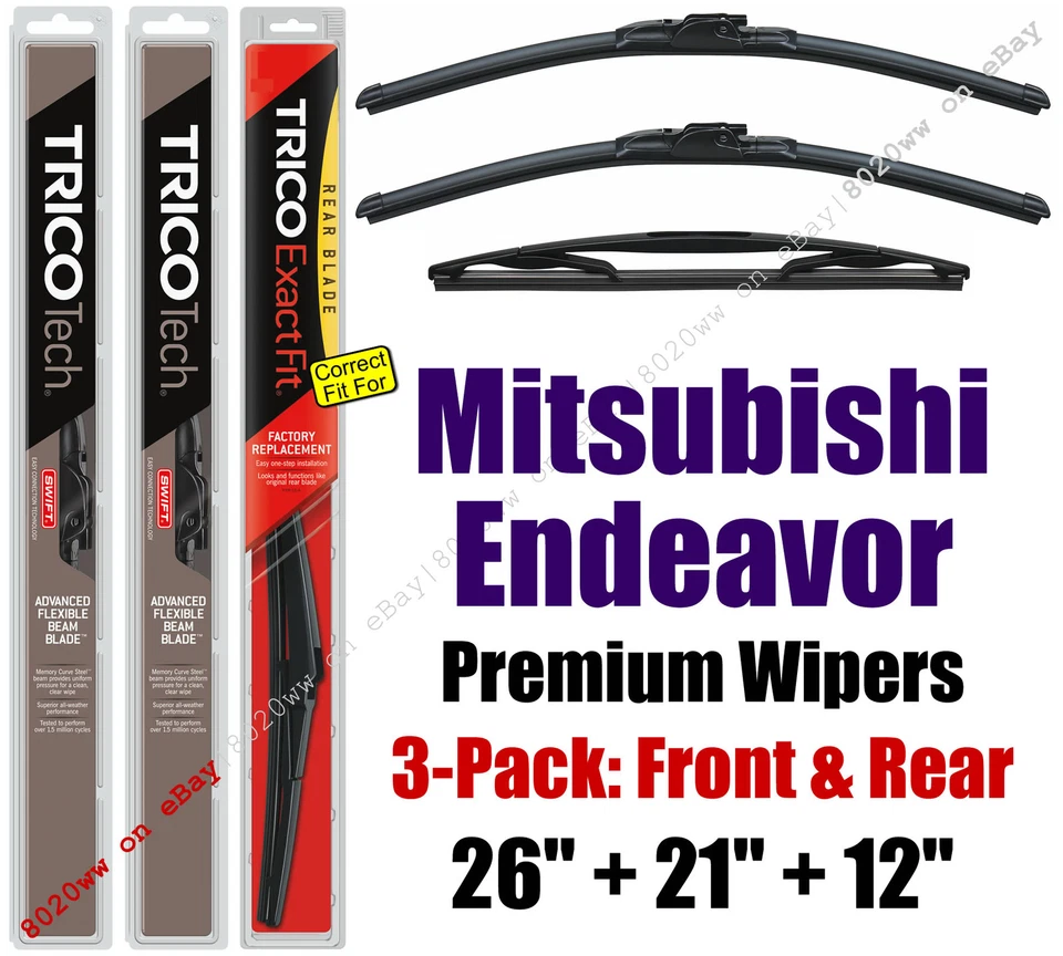 Limpiaparabrisas 3pk Premium ajuste delantero y trasero Mitsubishi Endeavor 19260/210/12A 2010-2011 Foto 1 de 1