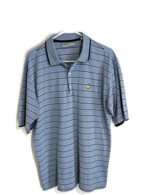 Augusta National Golf Shop Men's Polo shirt Blue Striped Cotton Large - Image 1 of 3