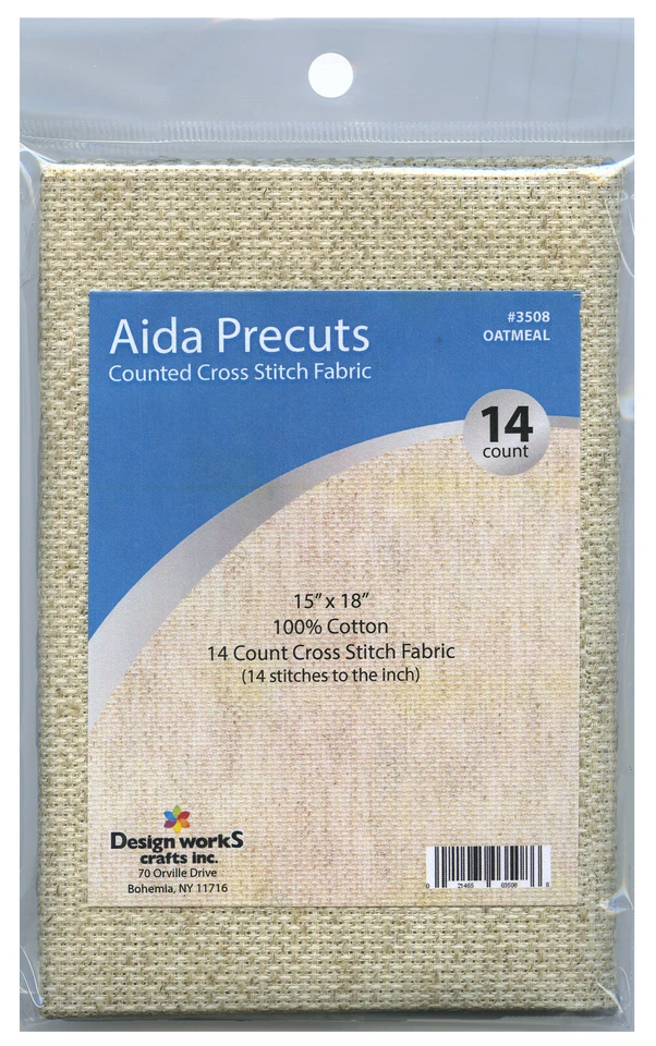 Design Works Gold Quality Aida 14 Count 15 Inchesx18 Inches-oatmeal