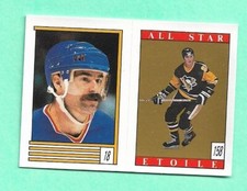 (1) MARIO LEMIEUX  1989-90 O-PEE-CHEE # 158 PENGUINS  STICKER CARD  (I1543)