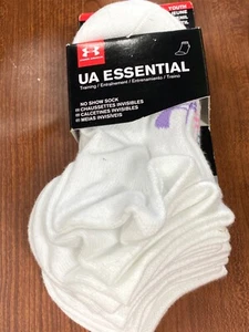 Under Armour UA Essential no show sock YLG 6 pair white - Picture 1 of 4