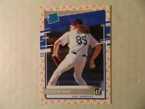2020 Donruss Rated Rookie On Fire Emoji Card of Dustin May- Dodgers  # 20/75 HOT