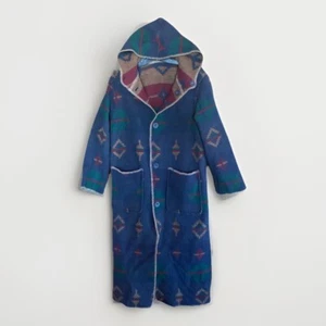 Woolrich Womens Size Medium Reversible Hooded Blanket Wool Blend Long Maxi Coat - Picture 1 of 7