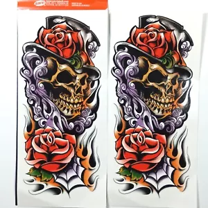 Temporary Sleeve Tattoo Size Large Arm Tattoos 2 Pack - Picture 1 of 7