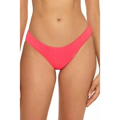 Parte inferior de bikini Becca Rebecca Virtue Moon Ridge Rib Hipster talla M rosa pomelo Foto 1 de 4