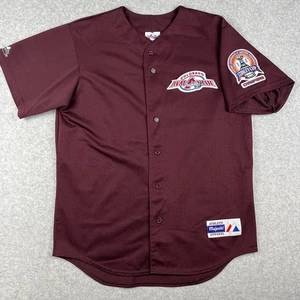 VINTAGE Colorado Avalanche 2001 Champions Majestic maglia da baseball grande uomo rossa - Foto 1 di 7