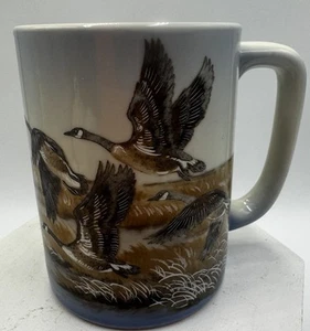 Vintage Otagiri Steingut Becher Fliegende Gänse handbemalt Made in Japan - Bild 1 von 6