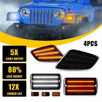 Luz de señalización lateral LED para Jeep Wrangler TJ 1997 1998 1999-2006 Foto 1 de 4
