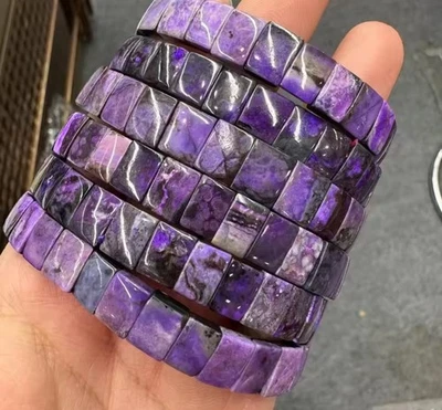 Natural Purple Sugilite Rectangle Beads Bangle Bracelet - Image 1 of 3