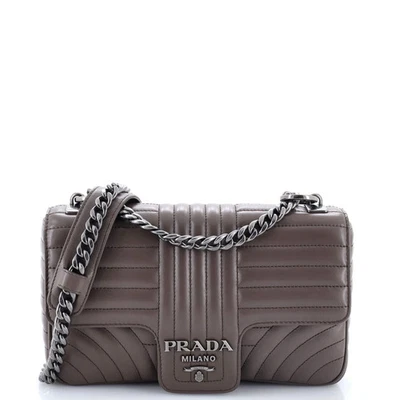Prada Chain Flap Shoulder Bag Diagramme Quilted Leather Medium - Image 1 of 4