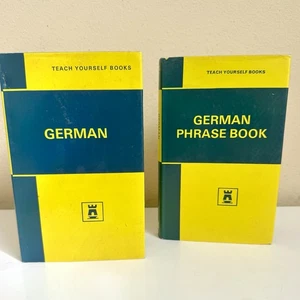German Phrase Book Teach Yourself Book 1966 Vintage Lot 2 Hardcover Language - Picture 1 of 11