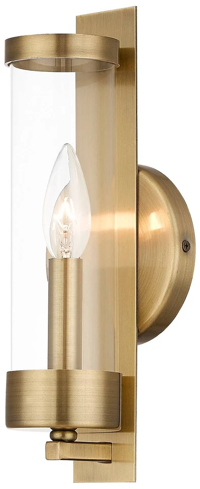 Castleton 12" High Antique Brass Wall Sconce - Image 1 of 1
