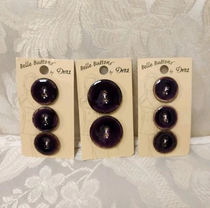 Dritz Belle Buttons Fashion Button Sets Purple Coconut 23mm & 30mm Made In Italy - Picture 1 of 8