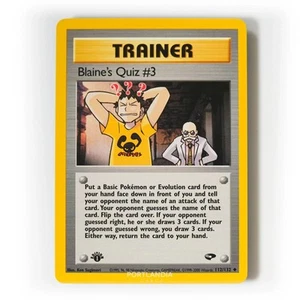 Pokemon - Blaine's Quiz #3 - 1st Edition - Non Holo - 112/132 - Gym Challenge - Picture 1 of 1