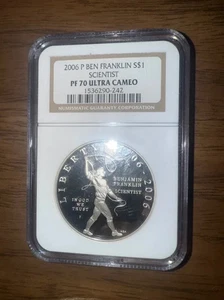 2006 P Ben Franklin Commemorative Proof Dollar-Scientist-PF70 T-255 - Picture 1 of 2