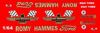 Calcomanías de tobogán acuático Romy Hammes Ford 1965 Dick Brannan escala 1/64 HO Foto 1 de 2