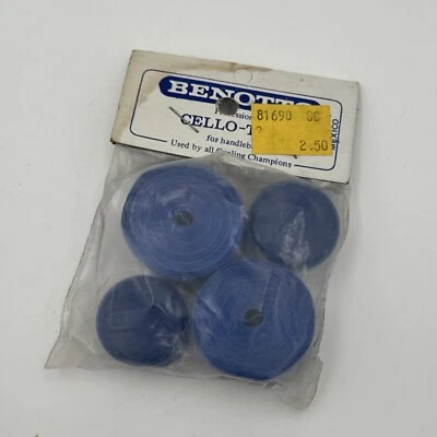 Fita de guidão de violoncelo lisa azul NOS BENOTTO bicicleta de estrada vintage anos 70 anos 80 - Imagem 1 de 2