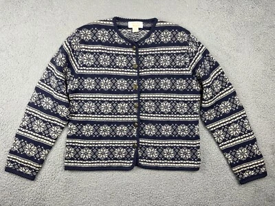 Suéter Vintage Tally-Ho Mujer Mediano Nórdico Isla Justa Cárdigan Lana Abuela Foto 1 de 4
