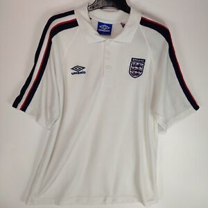 England 90s Umbro Football Polo Shirt | Men's Medium