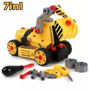 BeebeeRun Bagger Baustellenfahrzeuge 7 in 1 Montage Spielzezg LKW Kinder NEU - Bild 1 von 5
