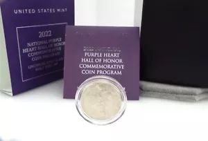 2022 - National Purple Heart Hall Of Honor - Mezzo dollaro rivestito UNC ~#6101 - Foto 1 di 4