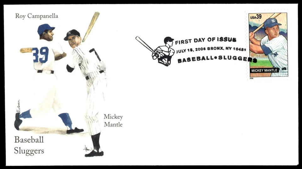 2006 Baseball Sluggers Mickey Mantle FDC Edken Cachet - Image 1 of 2