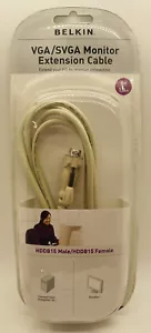 Belkin PC Monitor Cable VGA/SVGA HDDB15 Male / HDDB15 Female Switchbox 6ft. New - Picture 1 of 8