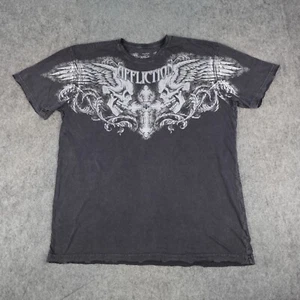 Affliction Shirt Mens 3XL XXXL Black Label Premium Skull Wings Flying Cross Y2K - Picture 1 of 13