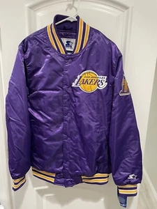Starter LA Lakers lila Satin Bomber Starter Jacke (Gr. L Neu mit Etikett) - Bild 1 von 8