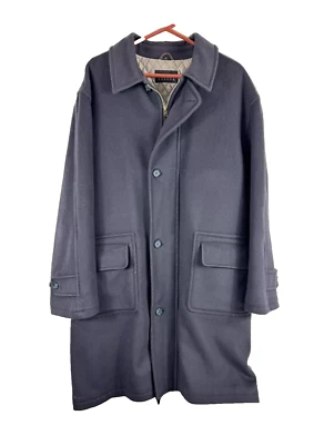 Мужское пальто из шерстяной смеси Newport Harbor. XL с подкладкой стеганая темно-синий старые деньги молнии - Изображение 1 из 4