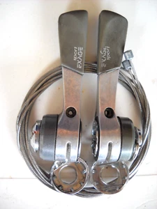 **VINTAGE 90`s SHIMANO EXAGE SPORT BRAZE ON GEAR LEVERS & NEW CABLES 10spd* - Picture 1 of 3