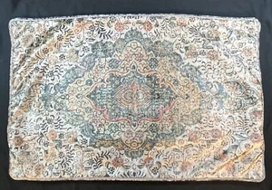 Velvet Medallion Style Standard Pillow Sham w Gray Trim (KMT) - Picture 1 of 4