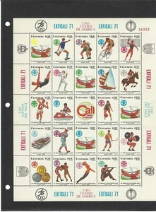 6th PAN AMERICAN  GAMES ATHLETIC   CALI- COLOMBIA 1971  / SHEET OF 25    - Picture 1 of 2