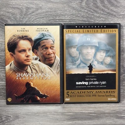 Shawshank Redemption & Saving Private Ryan DVD Lot Movie Morgan Freeman Tom Hank - Image 1 of 4