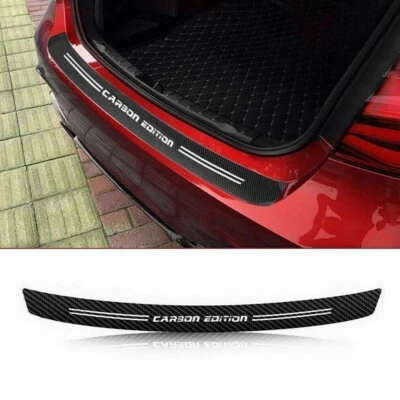 Carbon Fiber Rear Trunk Bumper Guard Car Accessories Decal Sticker Moulding Trim Foto 1 de 4