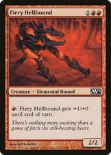 1x FOIL Fiery Hellhound M12 No130 MTG Magic 2012 English NM/UNPLAY C card x1